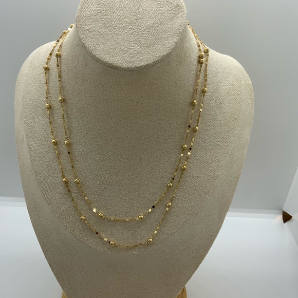 Two Rows Chains Necklace - Picture 2 of 5